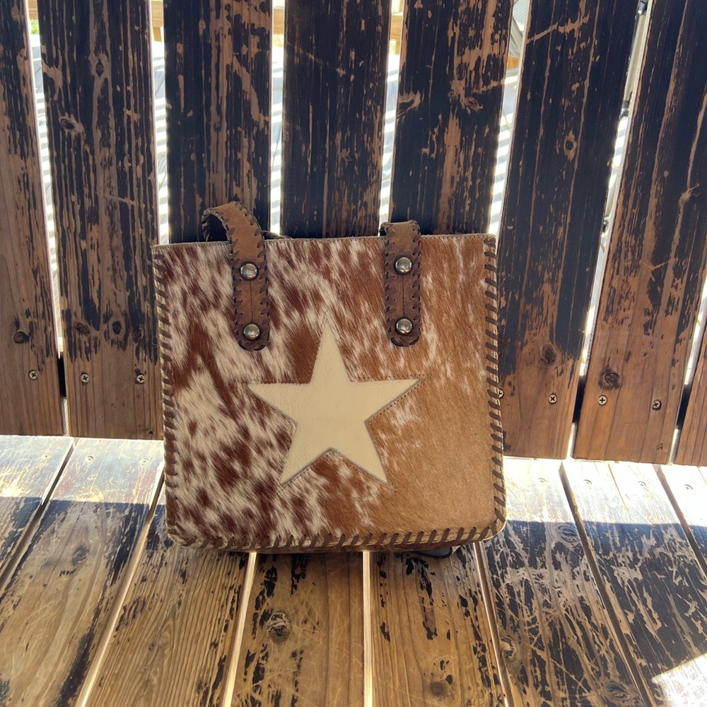 Rustic Star Patterned Tote Bag - image 1